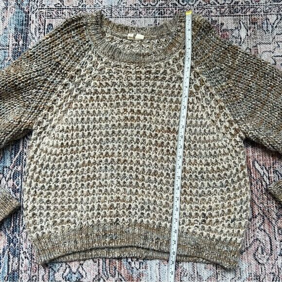 Anthropologie Moth Hillwalk Wool Mohair Oatmeal Chunky Sweater Size Medium - Picture 12 of 12
